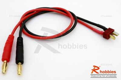 340mm 16 AWG Charge Cable w/ Male Dean Plug / T-Plug  4mm Banana Plug
