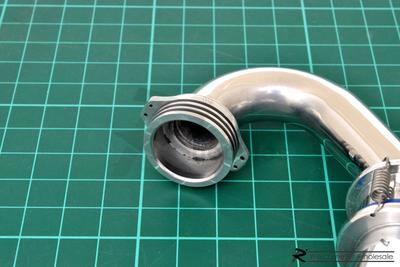 1/8 225mm Scale Aluminum Polished Exhaust General Pipe with Spring