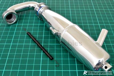 1/8 205mm Scale Aluminum Polished Exhaust General Pipe with Spring