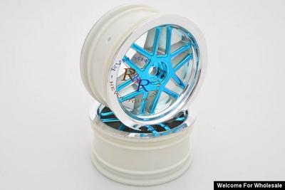 1/10 RC Car 12 Spoke Wheel Metallic Sports 26mm - Blue (2pcs)