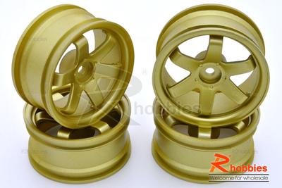 1/10 RC Car 6 Spoke 3mm Offset Drift 26mm Wheel Rim Set