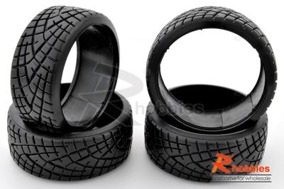 1/10 RC Car X-PATTERN RADIAL 26mm D-COMPOUND DRIFT Tyres / Tires (4pcs)