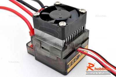 1/10 RC Car 300A HV Brushed Motor ESC Electronic Speed Controller / 2A BEC with Fan