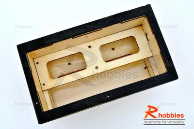 RC Boat Radio Gear Wooden Container with Transparent Hard Plastic Cover
