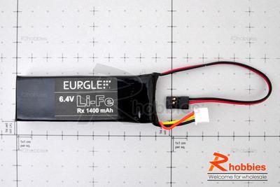 Eurgle 6.4v 1400mAh Rx Li-Fe Battery (Horizontal)