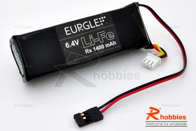 Eurgle 6.4v 1400mAh Rx Li-Fe Battery (Horizontal)