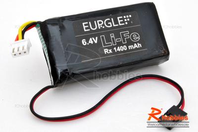 Eurgle 6.4v 1400mAh Rx Li-Fe Battery