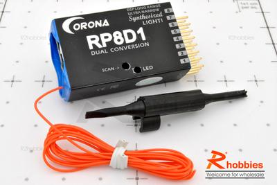 Corona RP8D1 8Ch Dual Conversion Long Range FM Synthesized RC Receiver