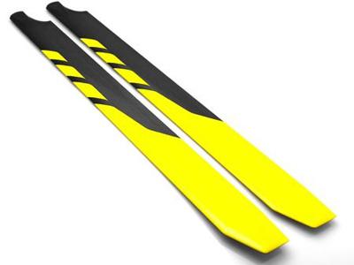 RotorTech 810mm Carbon Fiber Main Blades (Yellow)