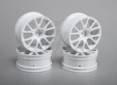 1:10 Scale Wheel Set (4pcs) White 12-Spoke RC Car 26mm (3mm offset)