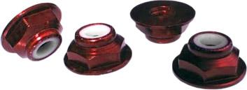 Racers Edge 8/32" Flanged Lock Nut (4) Red RCE10285R