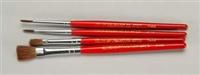 Atlas Brush Red Sable Flat/Round 4 piece Brush Set ABS60-4PS