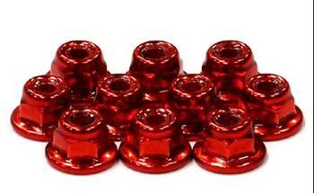 Integy Color Flanged Locknut 3mm (10) INTC24433RED