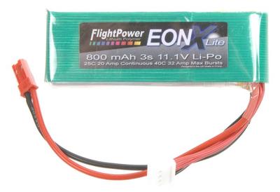 FlightPower EONX Lite LiPo 3S 11.1V 800mAh 25C TRex 250 FPWXLITE08003STREX