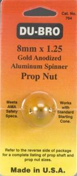 Dubro Anodized Aluminum Prop Nut 8mmx1.25 Gold (1) DUB764