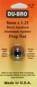 Dubro Anodized Aluminum Prop Nut 8mmx1.25 Black (1) DUB763