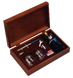 Badger 4PK Pro Airbrush MD/HD Set Dual/Int with Wood Case BAD150-4PK