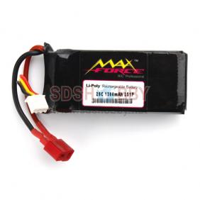 Max Force 25C 1300mAh 2-Cell/2S 7.4V Li-Po Batteries