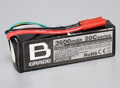 B-Grade 3600mAh 4S 20C Lipoly Battery
