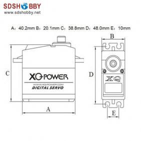 XQ Power 30.8kg/56g Digital Servo XQ-S4230D High Voltage 12V with Titanium Gear/Aluminum Case
