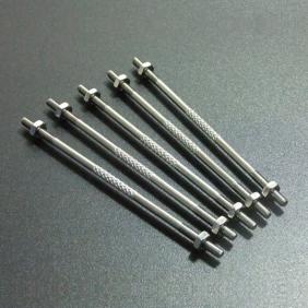 Anodized Knurled Push Rod M3X80mm with Double Sides Counterclockwise Teeth