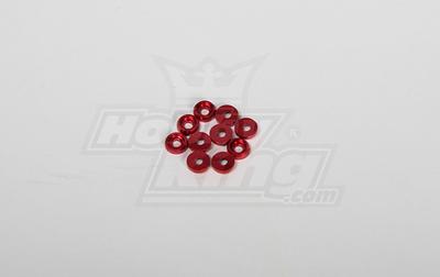 Metal Finish cap for 3mm Screw for all 30-90 helis Red (10pcs)