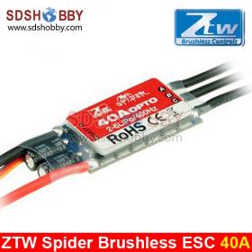 ZTW Spider-Series 40A OPTO Brushless ESC 3S-6S for Multi-Rotor Helicopter