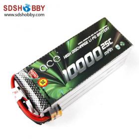 ACE Li-Po Battery 6S1P 22.2V 10000mAh 25C for DJI S800, 8-Axle Rotors and FPV