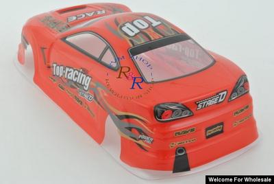 1/18 Mitsubishi Analog Painted RC Car Body With Rear Spoiler (Red)
