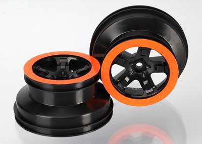 Traxxas Wheels, Sct Black. Orange Bead Lock Style, Dual Profile TRA5868X