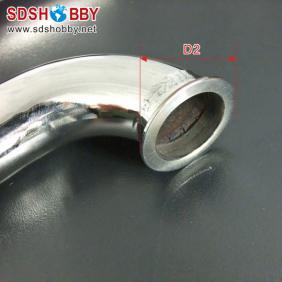 New Front Exhaust Pipe/Bent Pipe L150mm/D22mm for RC Boat 26CC Gasoline Engine