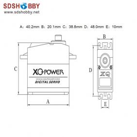 XQ Power 20KG/57.5g Digital Servo XQ-S4020D with Titanium Gear/Aluminum Case
