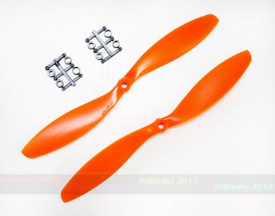 GF 9x4.7 Nylon Propeller Set (one CW, one CCW) - Orange