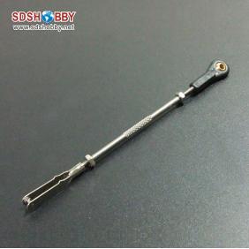 Titanium Alloy Push Rod M3×L80mm with M3 Ball Head and Clevis on Ends
