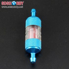 Prolux #1582B Light Weight Large Re-buildable Fuel Filter D4xL50 for Helicopter–Blue Color