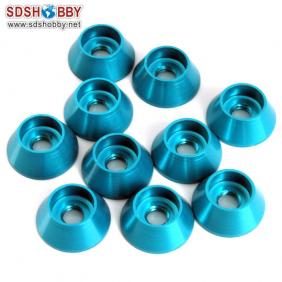 Cone Aluminum Alloy Gasket/Washer M4 (10pcs/bag) Blue Color
