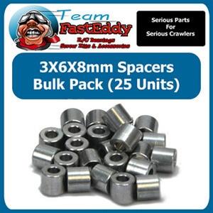 Team FastEddy 8mm 3X6 Alum Spacers 25 Units TFE1258