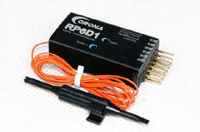 72Mhz CORONA Synthesized 6CH Futaba/JR Compatible Receiver (dual conversion) RP6D1