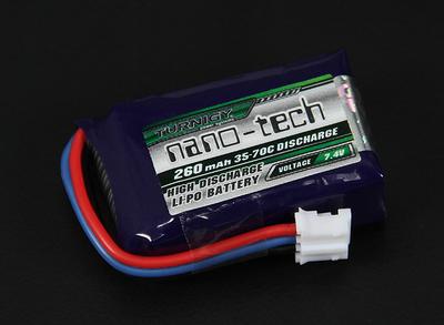 Turnigy nano-tech 260mah 2S 35~70C Lipo Pack (E-flite EFLB2002S25 micro series compatible)