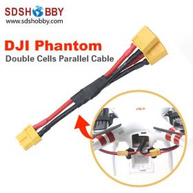 XT60 Parallel Convertion Cable 12AWG Silicone Wire of Li-battery Double Cells for DJI Phantom