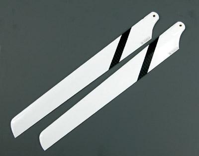 210mm Carbon Fiber Main Blades for 250 Class Electric Helicopters (White/black strip)