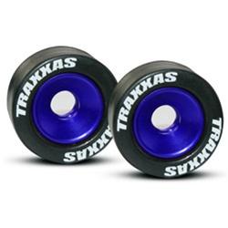 Traxxas Aluminum Wheels, Blue (2), Rubber Tires (2) TRA5186A