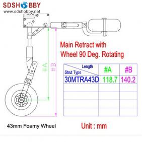 DSR-30T 1800 Degree Rotary and Retract Landing Gear for less than 1.8KG Airplane