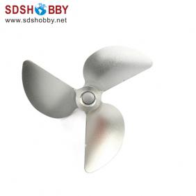 3 Blades CNC Boat L-Propeller Fully Submerged with Dia-A=M4, Dia-B=40mm, Pitch Ratio: 1.4