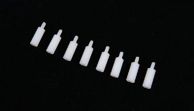 6 x 15mm + 6mm M3 One End Threaded Nylon Spacer/ Pole (8pcs)