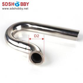 Front Exhaust Pipe/Bent Pipe L100mm/ D22mm for RC Boat 26CC Gasoline Engine