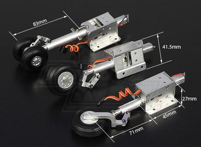 Turnigy Full Metal Servoless Retract with Oleo Legs (Tricycle) 1.20 class (Hawk/T-45/L-59)