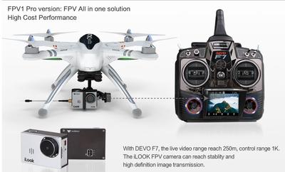 Walkera QR X350 Pro Quadcopter RTF FPV DEVO F7 with iLook Camera WALQRX350PROFPV1
