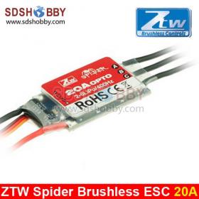 ZTW Spider-Series 20A OPTO Brushless ESC 3S-6S for Multi-Rotor Helicopter