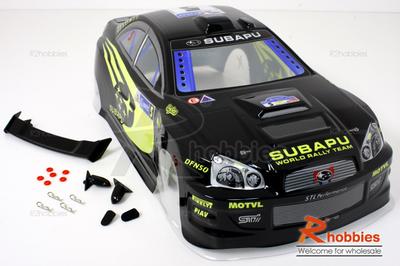1/10 Subaru Impreza Analog Painted RC Car Body With Rear Spoiler (Black)